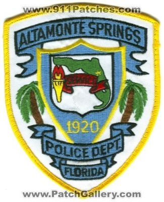Altamonte Springs Police Department (Florida)
Scan By: PatchGallery.com
Keywords: dept