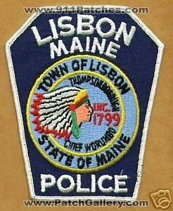 Lisbon Police (Maine)
Thanks to apdsgt for this scan.
Keywords: town of