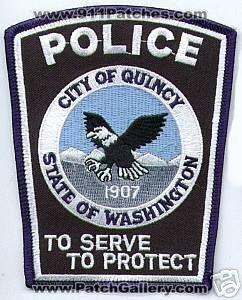 Quincy Police (Washington)
Thanks to apdsgt for this scan.
Keywords: city of