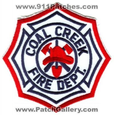 Coal Creek Fire Department Patch (Colorado)
[b]Scan From: Our Collection[/b]
Keywords: dept.