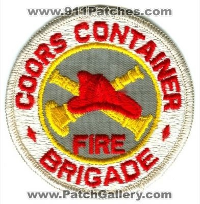 Coors Container Fire Brigade Patch (Colorado)
[b]Scan From: Our Collection[/b]
Keywords: beer brewery department dept.