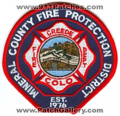 Mineral County Fire Protection District Creede Fire Department Patch (Colorado)
[b]Scan From: Our Collection[/b]
Keywords: dept
