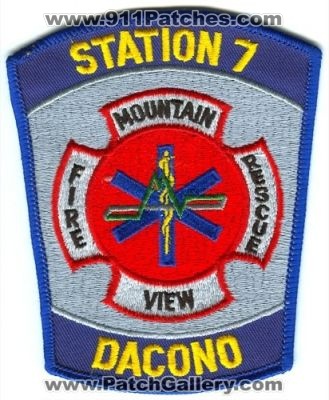 Mountain View Fire Rescue Station 7 Dacono Patch (Colorado)
[b]Scan From: Our Collection[/b]

