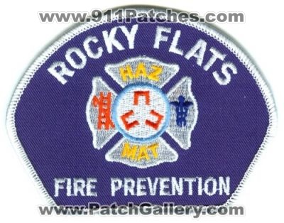 Rocky Flats Fire Prevention Patch (Colorado)
[b]Scan From: Our Collection[/b]
Keywords: hazmat mat
