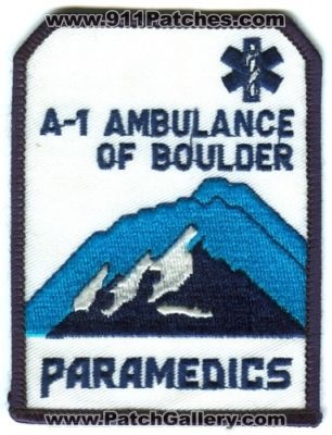 A-1 Ambulance of Boulder Paramedics Patch (Colorado)
[b]Scan From: Our Collection[/b]
Keywords: a1 ems