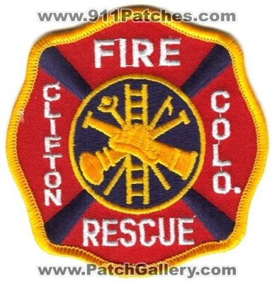 Clifton Fire Rescue Patch (Colorado)
[b]Scan From: Our Collection[/b]
Keywords: colo.