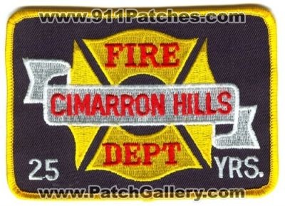 Cimarron Hills Fire Department 25 Years Patch (Colorado)
[b]Scan From: Our Collection[/b]
Keywords: dept yrs.