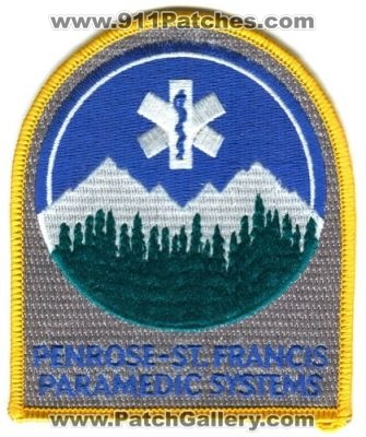 Penrose Saint Francis Paramedic Systems Patch (Colorado)
[b]Scan From: Our Collection[/b]
Keywords: st ems