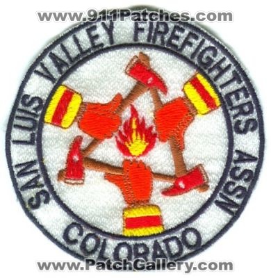 San Luis Valley FireFighters Association Patch (Colorado)
[b]Scan From: Our Collection[/b]
Keywords: assn