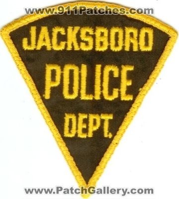 Jacksboro Police Department (Texas)
Thanks to Police-Patches-Collector.com for this scan.
Keywords: dept