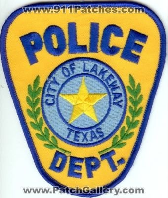 Lakeway Police Department (Texas)
Thanks to Police-Patches-Collector.com for this scan.
Keywords: dept city of