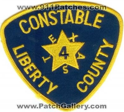 Liberty County Constable Precinct 4 (Texas)
Thanks to Police-Patches-Collector.com for this scan.
