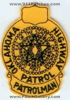 Oklahoma Highway Patrol Patrolman (Oklahoma)
Thanks to Police-Patches-Collector.com for this scan.
