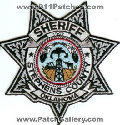 Stephens County Sheriff (Oklahoma)
Thanks to Police-Patches-Collector.com for this scan.
