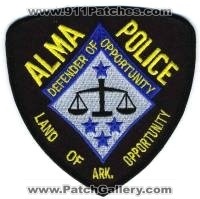 Alma Police (Arkansas)
Thanks to BensPatchCollection.com for this scan.
