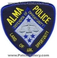 Alma Police (Arkansas)
Thanks to BensPatchCollection.com for this scan.
