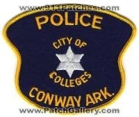 Conway Police (Arkansas)
Thanks to BensPatchCollection.com for this scan.
