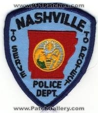 Nashville Police Department (Arkansas)
Thanks to BensPatchCollection.com for this scan.
Keywords: dept
