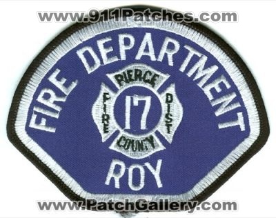 Pierce County Fire District 17 Roy Patch (Washington) (Defunct)
Scan By: PatchGallery.com
Now South Pierce Fire and Rescue
Keywords: co. dist. number no. #17 department dept.