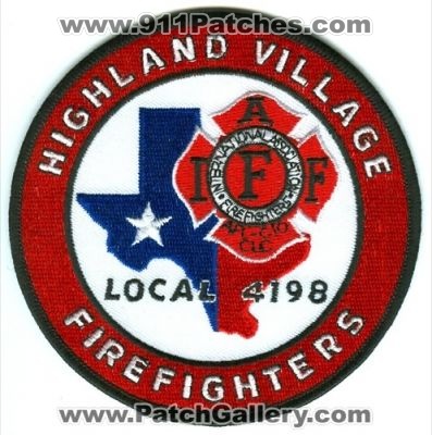 Highland Village Fire Rescue Department Firefighters IAFF Local 4198 Patch (Texas)
Scan By: PatchGallery.com
Keywords: dept.