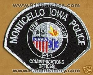Monticello Iowa Police Communications Officer (Iowa)
Thanks to apdsgt for this scan.
