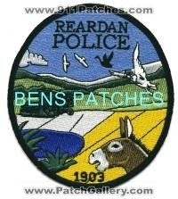 Reardon Police (Washington)
Thanks to BensPatchCollection.com for this scan.
