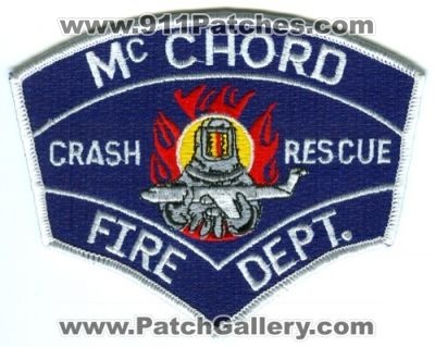 McChord Air Force Base AFB Fire Department Crash Rescue USAF Military Patch (Washington)
Scan By: PatchGallery.com
Keywords: dept. cfr arff aircraft airport firefighter firefighting