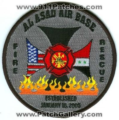 Al Asad Air Base Fire Rescue Department (Iraq)
Scan By: PatchGallery.com
Keywords: dept.