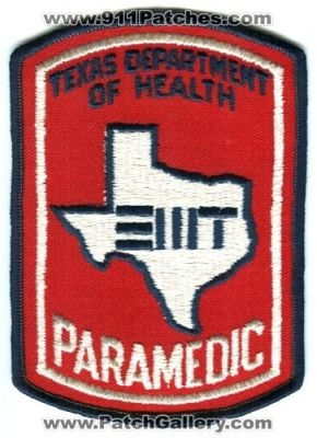 Texas Department of Health EMT Paramedic Patch (Texas)
Scan By: PatchGallery.com
Keywords: dept. state certified emergency medical technician ems