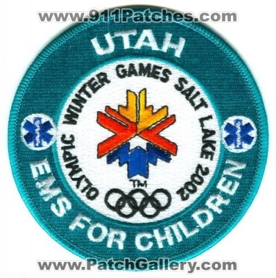 Utah Olympic Winter Games Salt Lake 2002 EMS For Children Patch (Utah)
Scan By: PatchGallery.com
Keywords: olympics