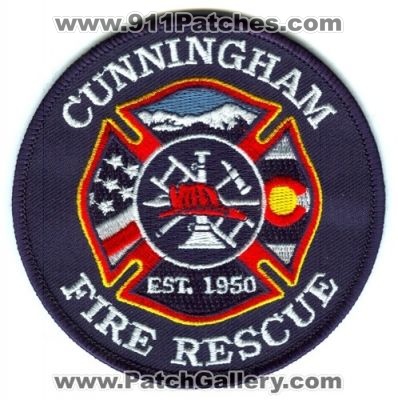 Cunningham Fire Rescue Department Patch (Colorado) (Defunct)
[b]Scan From: Our Collection[/b]
Now South Metro Fire Rescue
Keywords: dept.