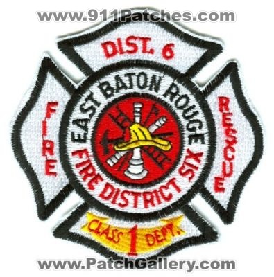 East Baton Rouge Fire District Six (Louisiana)
Scan By: PatchGallery.com
Keywords: class 1 dept. rescue dist. 6