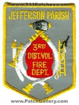 Jefferson Parish 3rd District Volunteer Fire Department (Louisiana)
Scan By: PatchGallery.com
Keywords: dist. vol. dept.