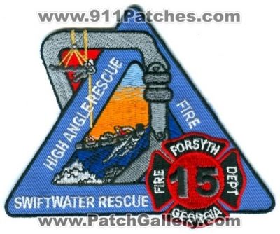 Forsyth County Fire Station 15 Patch (Georgia)
[b]Scan From: Our Collection[/b]
Keywords: dept high angle rescue swiftwater