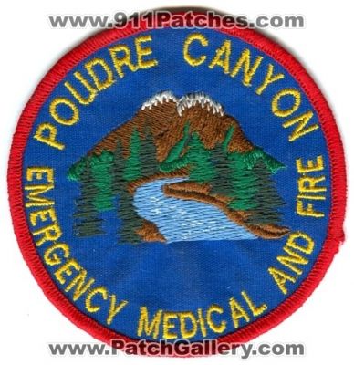 Poudre Canyon Emergency Medical and Fire Patch (Colorado)
Scan By: PatchGallery.com
Keywords: ems department dept.
