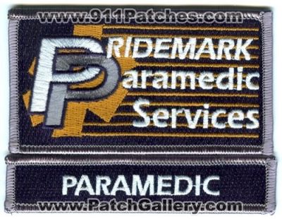 Pridemark Paramedic Services Paramedic Patch (Colorado) (Defunct)
[b]Scan From: Our Collection[/b]
Keywords: ems