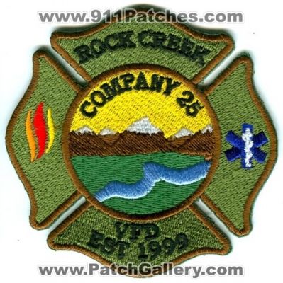Rock Creek Volunteer Fire Department Company 25 Patch (Colorado)
[b]Scan From: Our Collection[/b]
Keywords: vfd