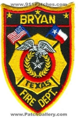 Bryan Fire Department Patch (Texas)
Scan By: PatchGallery.com
Keywords: dept.
