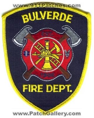Bulverde Fire Department (Texas)
Scan By: PatchGallery.com
Keywords: dept.