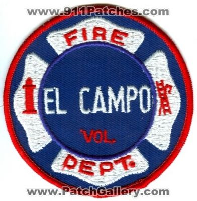 El Campo Volunteer Fire Department (Texas)
Scan By: PatchGallery.com
Keywords: vol. dept.