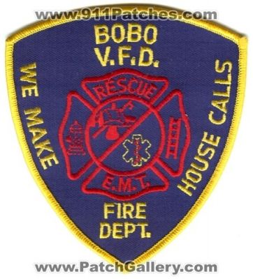 Bobo Volunteer Fire Department Rescue EMT (Alabama)
Scan By: PatchGallery.com
Keywords: v.f.d. vfd e.m.t. dept.