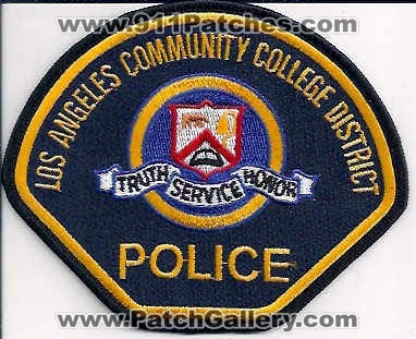 Los Angeles Community College District Police (California)
Thanks to EmblemAndPatchSales.com for this scan.
