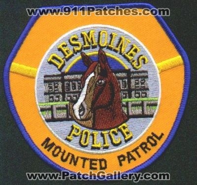 Des Moines Police Mounted Patrol
Thanks to EmblemAndPatchSales.com for this scan.
Keywords: iowa