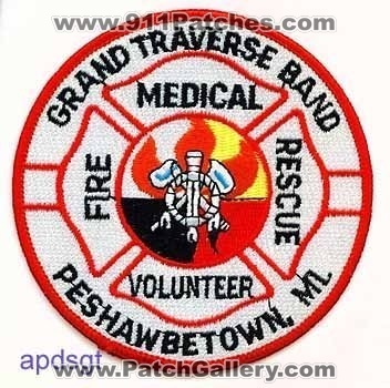 Grand Traverse Band Volunteer Fire Medical Rescue (Michigan)
Thanks to apdsgt for this scan.
Keywords: peshawbetown mi.