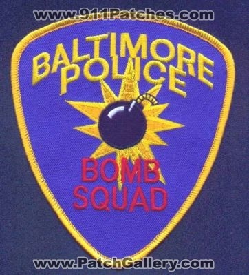 Baltimore Police Bomb Squad
Thanks to EmblemAndPatchSales.com for this scan.
Keywords: maryland