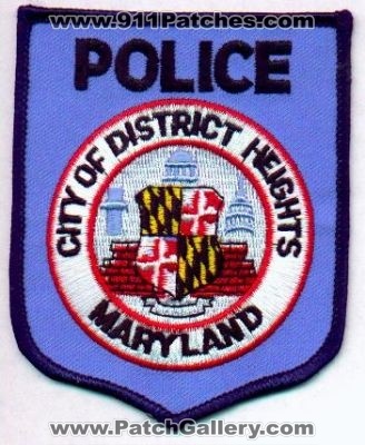District Heights Police
Thanks to EmblemAndPatchSales.com for this scan.
Keywords: maryland city of
