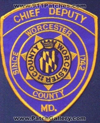Worcester County Sheriff Deputy Chief
Thanks to EmblemAndPatchSales.com for this scan.
Keywords: maryland