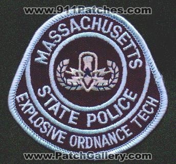 Massachusetts State Police Explosive Ordnance Tech
Thanks to EmblemAndPatchSales.com for this scan.
Keywords: technician