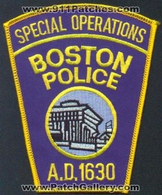Boston Police Special Operations
Thanks to EmblemAndPatchSales.com for this scan.
Keywords: massachusetts