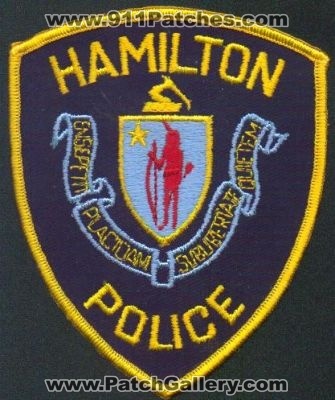 Hamilton Police
Thanks to EmblemAndPatchSales.com for this scan.
Keywords: massachusetts